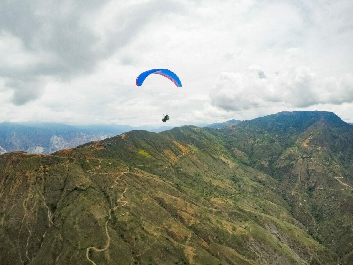 Paragliding over Chicamocha Canyon San Gil Colombia