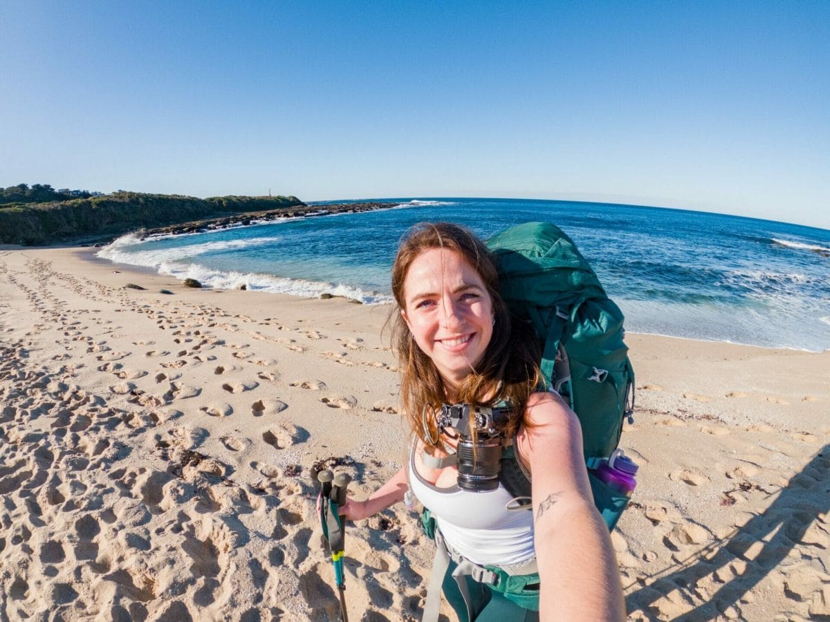 Great Ocean Walk hike Australia beach female solo hiker
